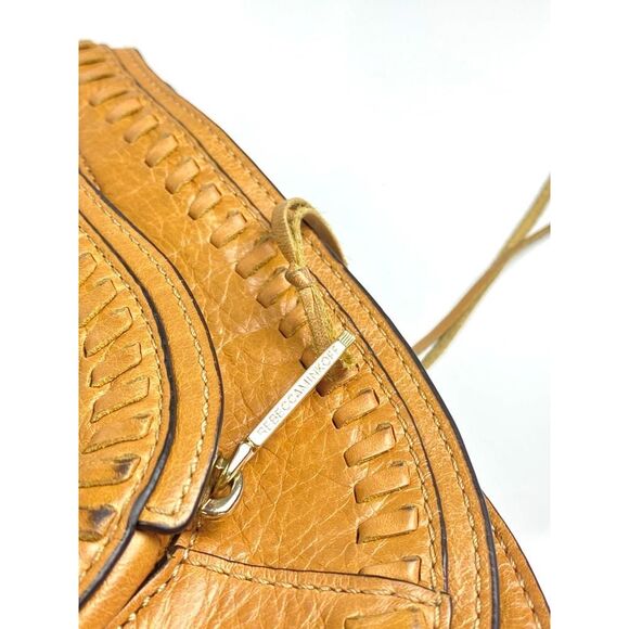 Rebecca Minkoff 10 x 11 x 4 Leather Crossbody Purse Saddle Bag Large Tan Boho - Picture 9 of 16